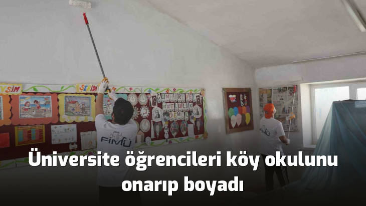 Üniversite öğrencileri köy okulunu onarıp boyadı